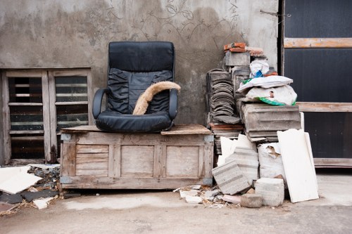 Professional team performing office clearance in a modern Crystal Palace office